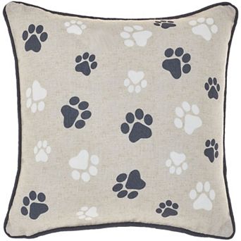 Mina Victory Pet Paw Prints Throw Pillow