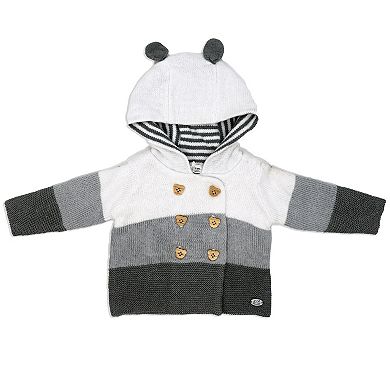 Baby Boys and Girls Knit Hooded Cardigan and Pants, 2 Piece Set