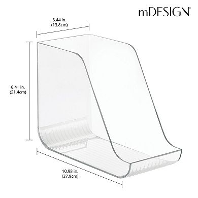 mDesign Plastic Kitchen Storage Organizer Container Bins - 4 Pack - Clear