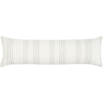 Mina Victory Life Styles Cotton Linen Stripes 12" x 40" Indoor Throw Pillow