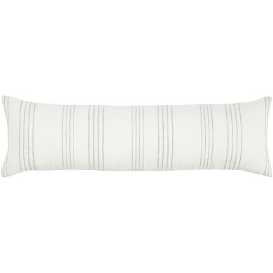Mina Victory Life Styles Cotton Linen Stripes 12" x 40" Indoor Throw Pillow