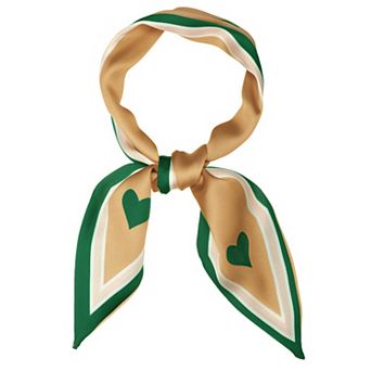 Women's Skinny Scarf Ribbon Hair Band Heart Print Neck Scarf