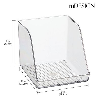 mDesign Tall Plastic Water Bottle Stackable Fridge Storage Organizer Bin, Clear