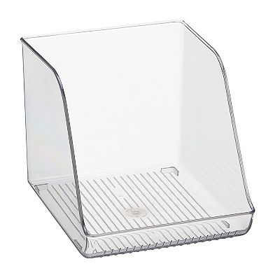 mDesign Tall Plastic Water Bottle Stackable Fridge Storage Organizer Bin, Clear