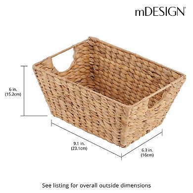 mDesign Woven Hyacinth Nesting Kitchen Storage Basket Bins, 4 Pack - Natural