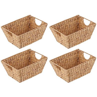 mDesign Woven Hyacinth Nesting Kitchen Storage Basket Bins, 4 Pack - Natural