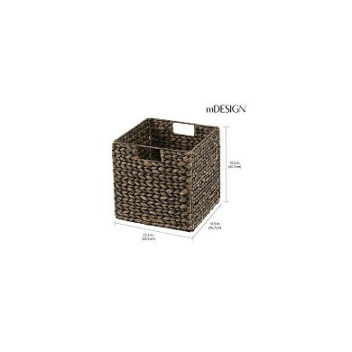 mDesign Woven Hyacinth Kitchen Storage Organizer Basket Bin, 8 Pack, Brown Wash