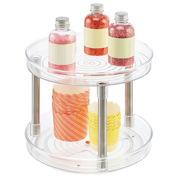 mDesign 2 Level Food Storage Lazy Susan Turntable