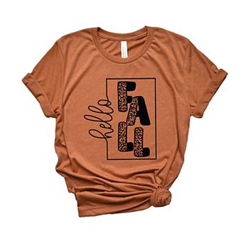 Hello Fall Square Short Sleeve Graphic Tee