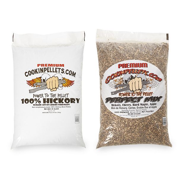 CookinPellets Premium Hickory Wood Pellets and Perfect Mix Pellets, 40 Lb Bags