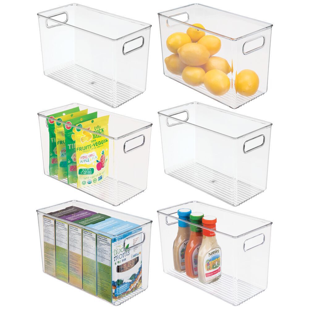 mDesign Small Plastic Storage Container Bin with Handles