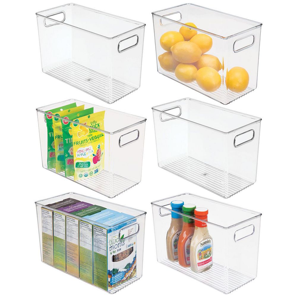 mDesign Plastic Kitchen Pantry Storage Organizer Container Bin - 6 Pack ...