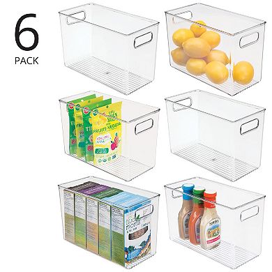 mDesign Plastic Kitchen Pantry Storage Organizer Container Bin - 6 Pack ...