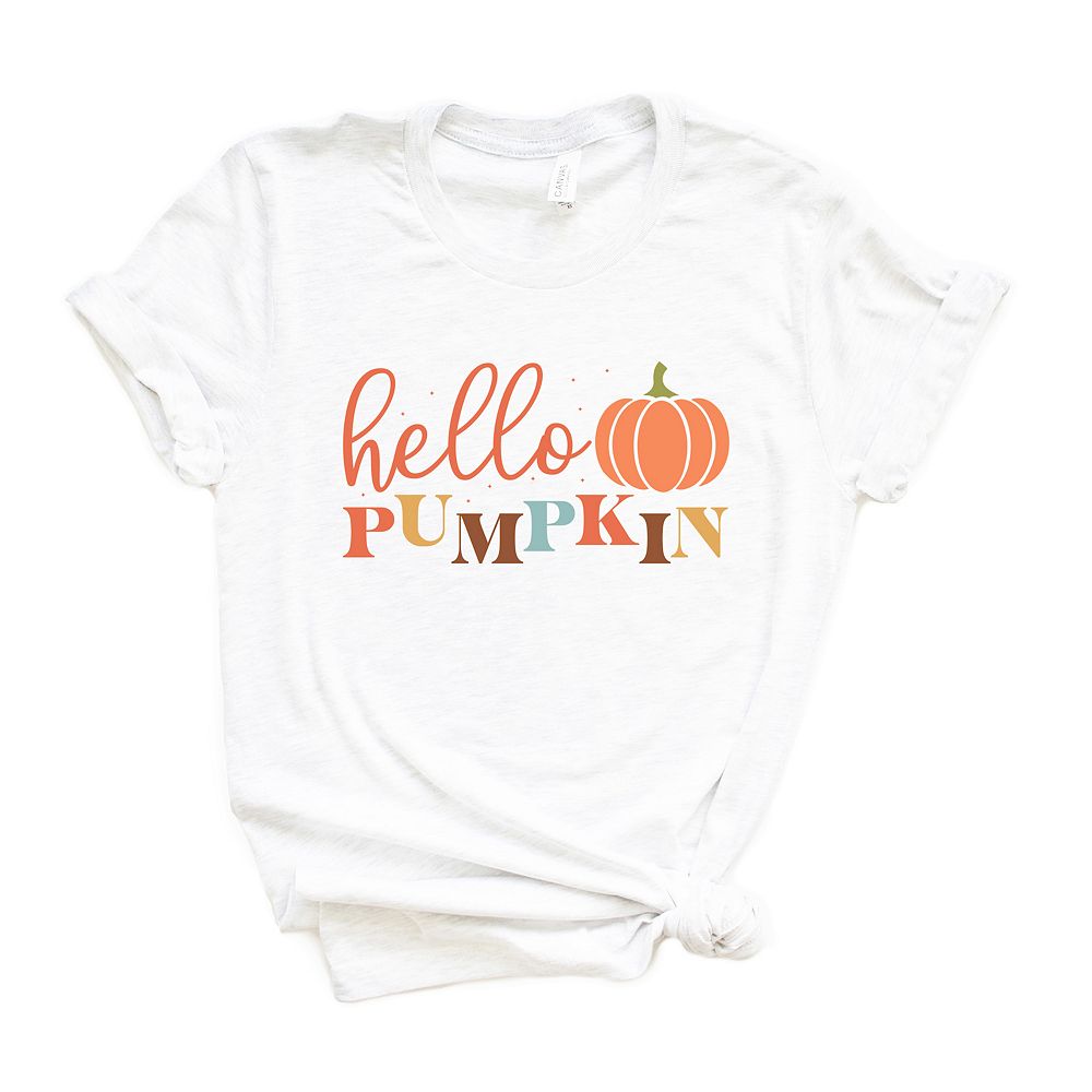 Cursive Hello Pumpkin Short Sleeve Graphic Tee