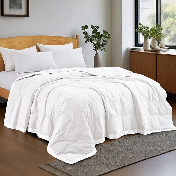 Unikome Oversized Lightweight Down Blanket with Satin Trim 75 Down Fill
