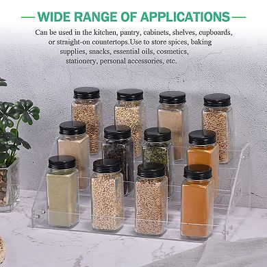 Acrylic Spice Rack, 3 Tier Spice Drawer Organizer Shelf Seasoning Jar Rack