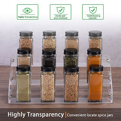 Acrylic Spice Rack, 3 Tier Spice Drawer Organizer Shelf Seasoning Jar Rack
