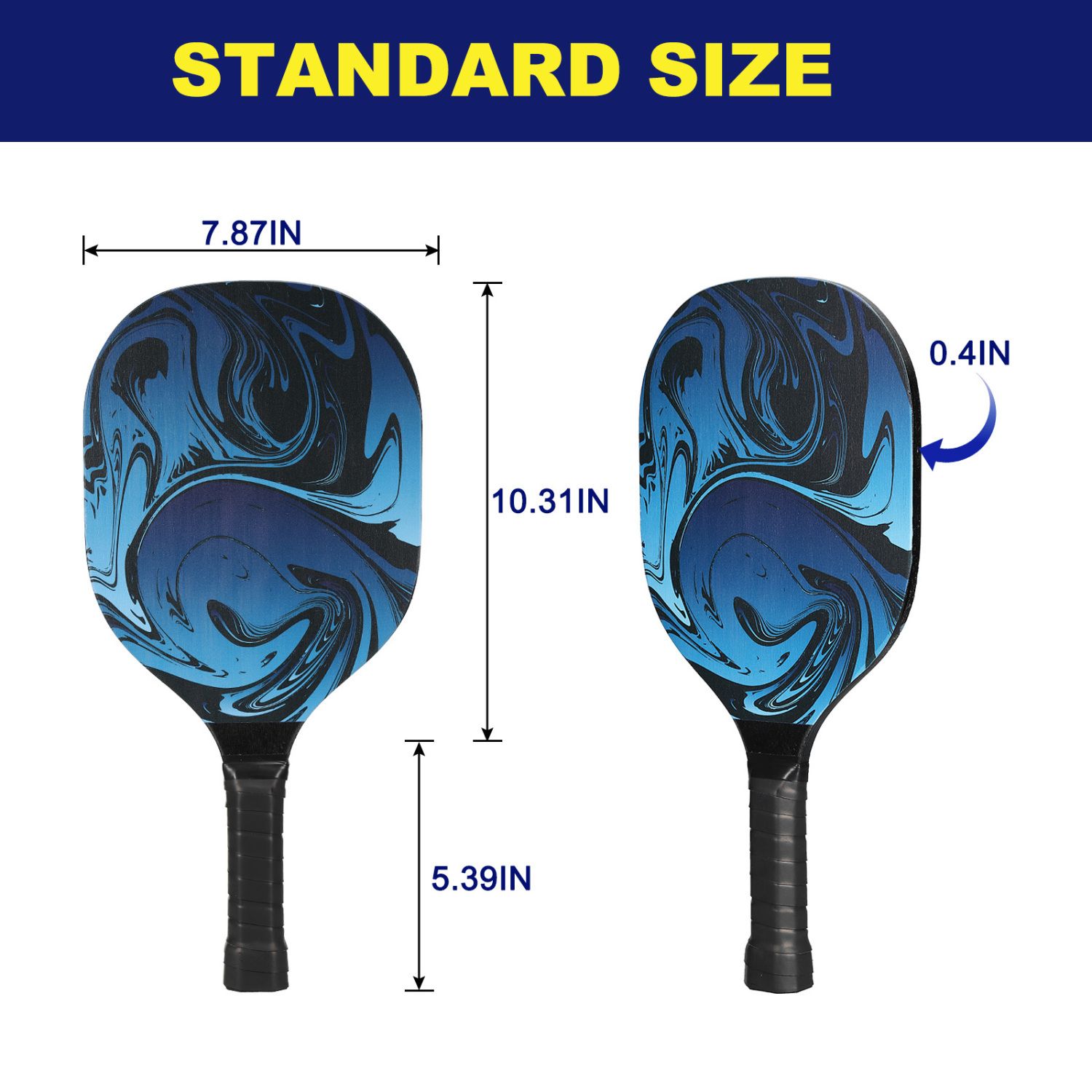 Pickleball Paddles Set With 4 Wood Pickleball Rackets & 4 Balls & 4 Grip Tapes & Portable Carry Bag For Indoor/Outdoor Sports - 18 - View #6