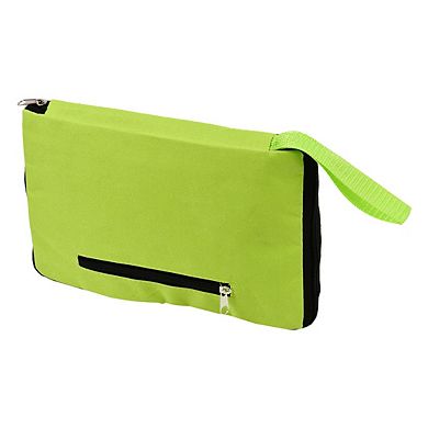 Polyester Portable Handy Foldable Bag Wheel Cart Shopping Trolley Green