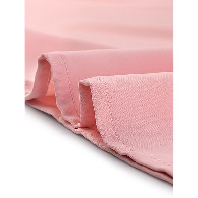 Women's Elegant Cap Sleeve Tie Neck Ruffle Collar Tops