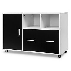 Modern Freestanding Bathroom Storage Cabinet with Wheel Pull-out