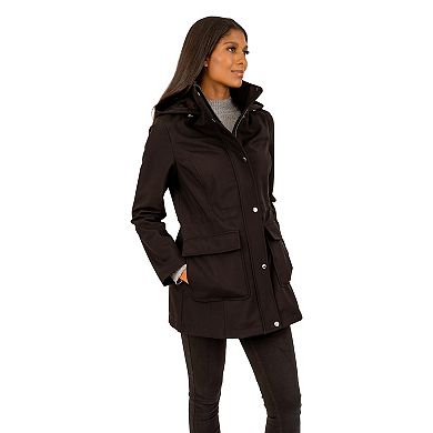 Women's Fleet Street Faux-Fur Hooded A-Line Soft Shell Anorak Parka Jacket