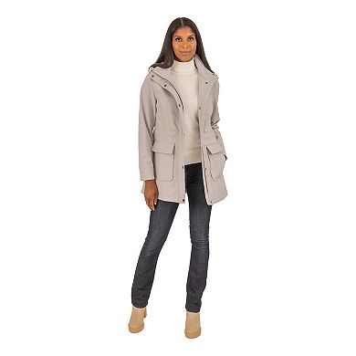 Women's Fleet Street Faux-Fur Hooded A-Line Soft Shell Anorak Parka Jacket