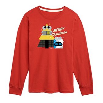 Disney / Pixar’s Wall-E Boys 8-20 Merry Christmas Long Sleeve Graphic Tee