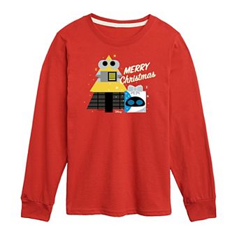 Disney / Pixar’s Wall-E Boys 8-20 Merry Christmas Long Sleeve Graphic Tee