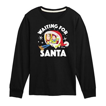 Disney / Pixar's Toy Story Woody & Buzz Lightyear Boys 9-20 Waiting For Santa Long Sleeve Graphic Tee