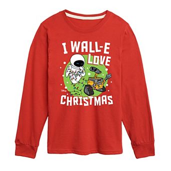 Disney / Pixar’s Wall-E Boys 8-20 Love Christmas Long Sleeve Graphic Tee