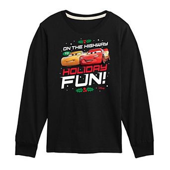 Disney / Pixar’s Cars Boys 8-20 On The Highway To Holiday Fun Long Sleeve Graphic Tee