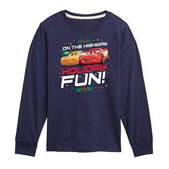Disney / Pixar’s Cars Boys 8-20 On The Highway To Holiday Fun Long Sleeve Graphic Tee