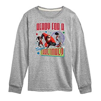 Disney / Pixar’s The Incredibles Boys 8-20 Super Christmas Long Sleeve Graphic Tee
