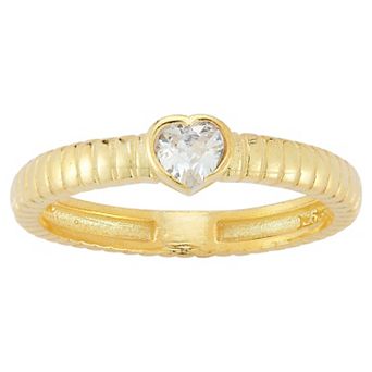 Sunkissed Sterling Cubic Zirconia Heart Ring