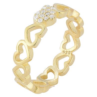 Sunkissed Sterling Cubic Zirconia Heart Ring