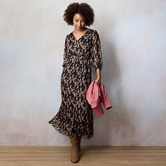 Black 3/4 Sleeve Maxi Dress – Nicole Andrews Collection