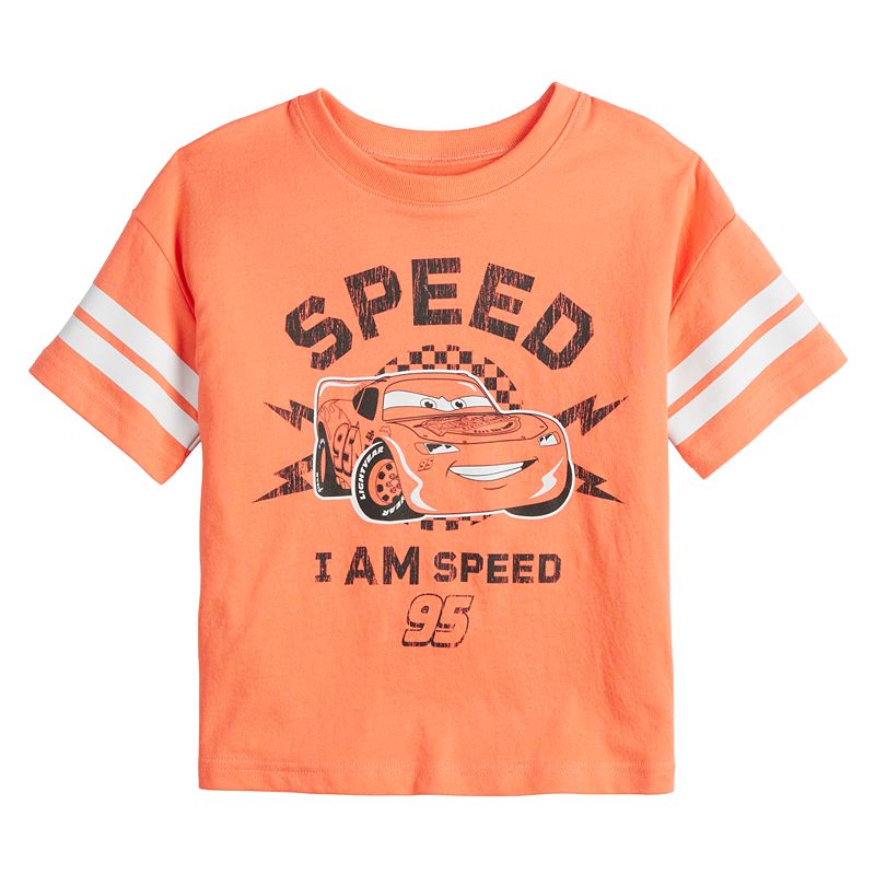 Disney/Pixar's Cars Toddler Boy Lightning McQueen "I Am Speed" Varsity Stripe Graphic Tee by Jumping Beans®