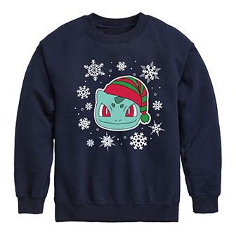 Pokemon Bulbasaur Snowflakes Crew Fleece