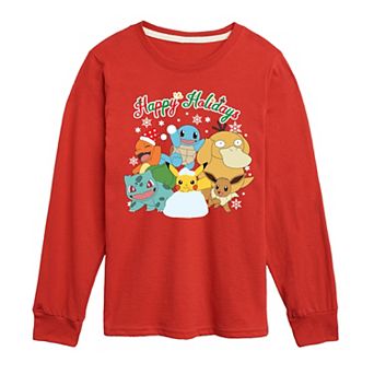 Pokemon Happy Holidays Long Sleeve Tee