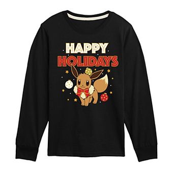 Pokemon Holidays Evee Long Sleeve Tee