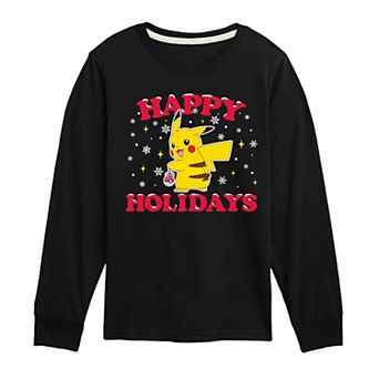 Pokemon Happy Holidays Long Sleeve Tee