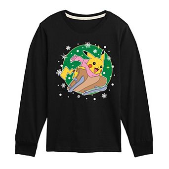 Pokemon Pikachu Sled Long Sleeve Tee