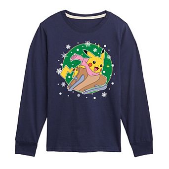 Pokemon Pikachu Sled Long Sleeve Tee