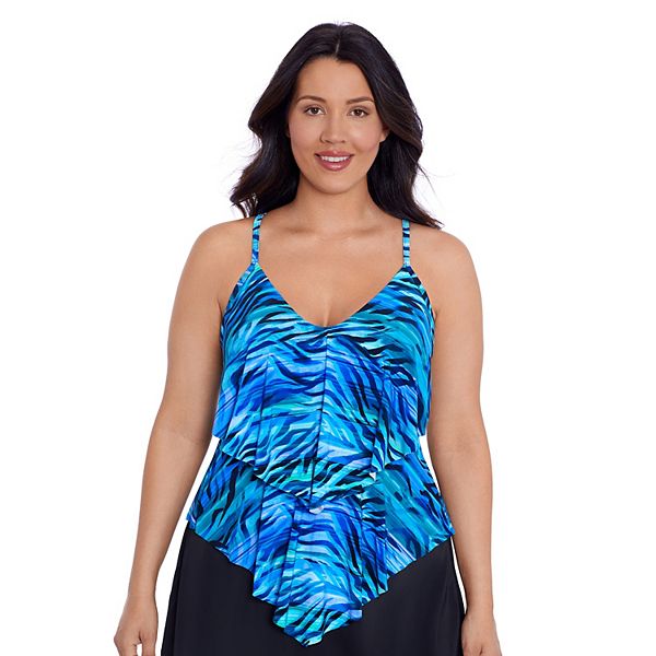 Women's Trimshaper Ronni Ruffled Tankini Swim Top