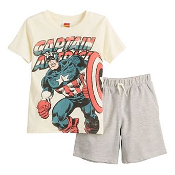 Boys 4-8 Marvel Captain America Tee & Shorts Set
