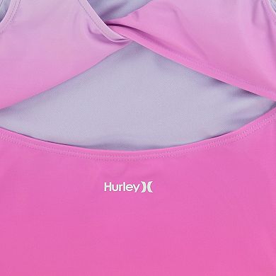 Girls 7-16 Hurley Twist Back One-Piece Ombre UPF 50+ Swimsuit