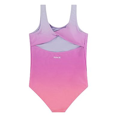 Girls 7-16 Hurley Twist Back One-Piece Ombre UPF 50+ Swimsuit