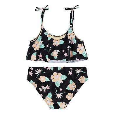 Girls 7-16 Hurley Flounce UPF 50+ Bikini Top And Bottoms Swimsuit Set