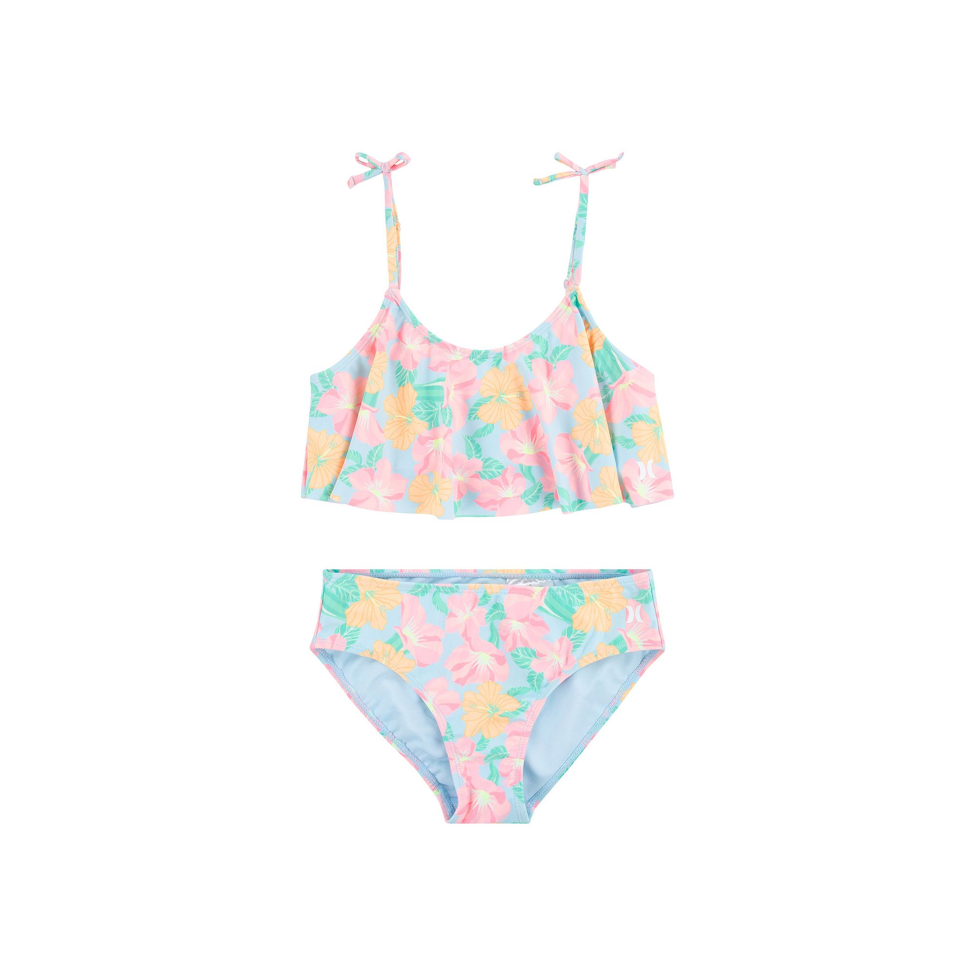Girls 7-16 Hurley Flounce UPF 50+ Bikini Top And Bottoms Swimsuit Set, Girl